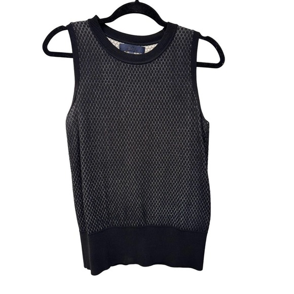 Rachel Roy Sweater Sleeveless Vest Black and White Blouse Size Medium - Picture 2 of 5